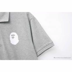 Hypeyourbeast BAPE Classic Ape Head Print Versatile Polo Shirt 'GREY'