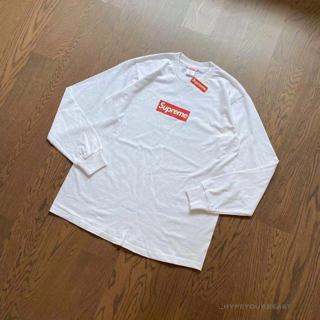 Hypeyourbeast Supreme Long Sleeve Shirt White 1 Hypeyourbeast Supreme Long Sleeve Shirt White