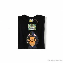 Hypeyourbeast BAPE Baby Milo Blue Shark Hat Little Monkey Tee Shirt 'BLACK' Clothes