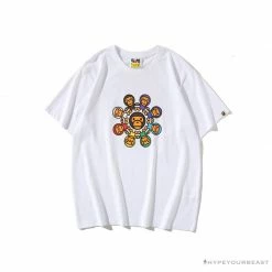 Hypeyourbeast BAPE Baby Milo Ring Colorful Kaleidoscope Tee Shirt 'WHITE' Clothes