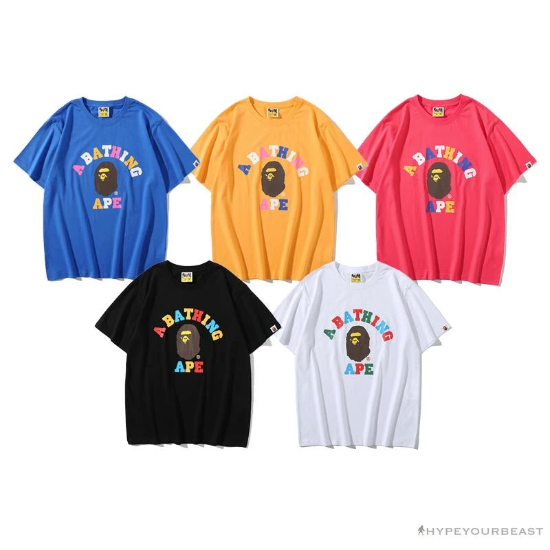 Hypeyourbeast BAPE Little Ape Head Colorful Classic Tee Shirt 'BLACK' Clothes 5 Hypeyourbeast BAPE Little Ape Head Colorful Classic Tee Shirt 'BLACK' Clothes