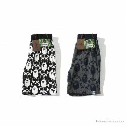 Hypeyourbeast Clothes BAPE X COACH Co-Branded Black-White Shorts