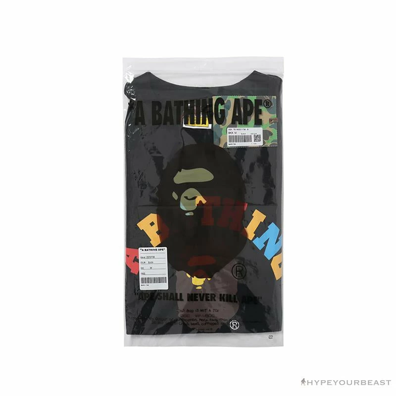 Hypeyourbeast BAPE Little Ape Head Colorful Classic Tee Shirt 'BLACK' Clothes 4 Hypeyourbeast BAPE Little Ape Head Colorful Classic Tee Shirt 'BLACK' Clothes