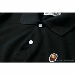 Hypeyourbeast BAPE Solid Color Versatile Embroidered Ape Head Small Badge Polo Shirt 'BLACK' Clothes 17 Hypeyourbeast BAPE Solid Color Versatile Embroidered Ape Head Small Badge Polo Shirt 'BLACK' Clothes