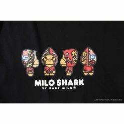 Hypeyourbeast BAPE Baby Milo Red Shark Hat Little Monkey Tee Shirt 'BLACK'