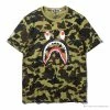 Hypeyourbeast BAPE Camouflage Shark Head Classic Cotton Short Sleeve Tee Shirt 'GREEN' Clothes