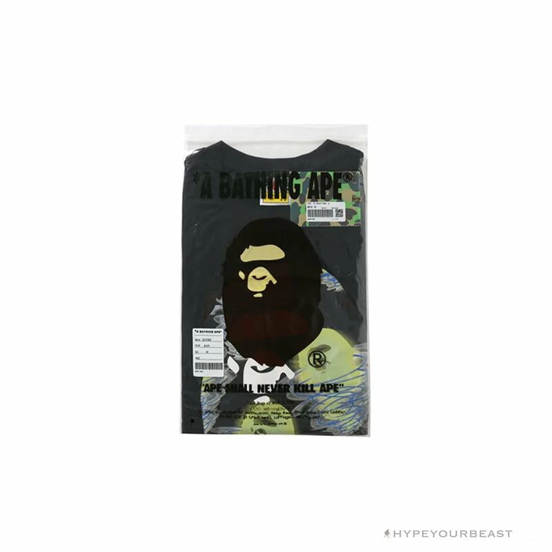 Hypeyourbeast Clothes BAPE Green Ape Head Blue Storm Tee Shirt 'BLACK' 15 Hypeyourbeast Clothes BAPE Green Ape Head Blue Storm Tee Shirt 'BLACK'