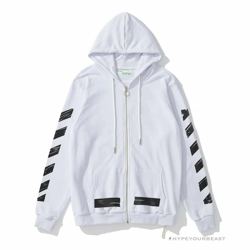 HypeYourBeast Hoodies & Jackets Off White Hoodie White & Black 1 HypeYourBeast Hoodies & Jackets Off White Hoodie White & Black