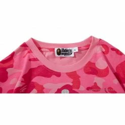 Hypeyourbeast BAPE Pink Camouflage Shark Head Fake Zipper Tee Shirt