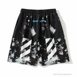 Hypeyourbeast Pants OFF-WHITE Hot Starry Sky Fireworks Shorts 'BLACK'