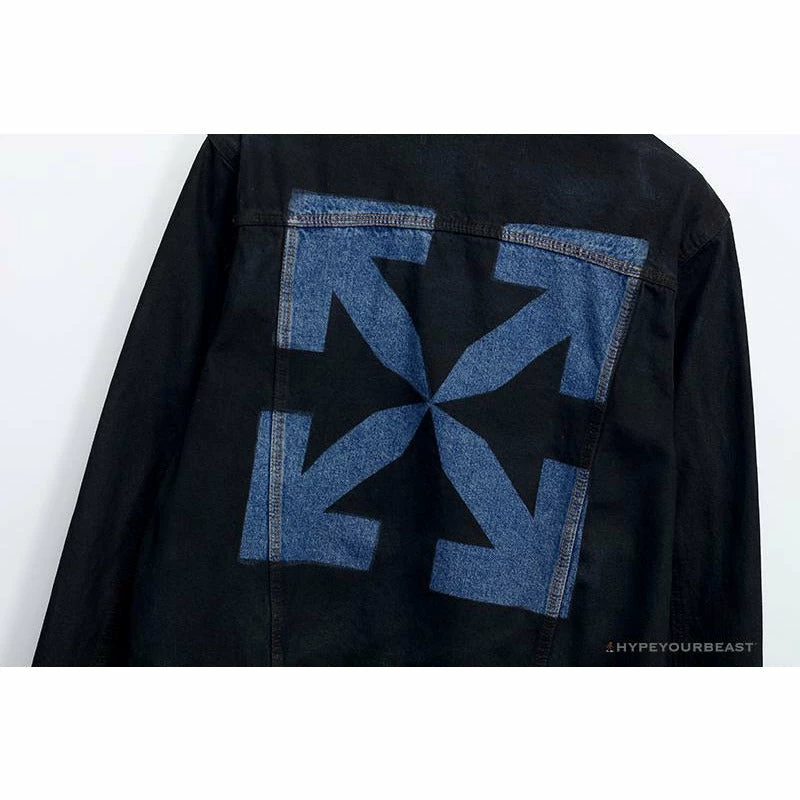 Hypeyourbeast OFF-WHITE Autumn And Winter New ️Back Blue Arrow Wash Denim Jacket Hoodies & Jackets 10 Hypeyourbeast OFF-WHITE Autumn And Winter New ️Back Blue Arrow Wash Denim Jacket Hoodies & Jackets