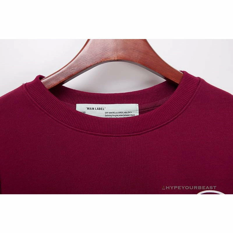 Hypeyourbeast OFF-WHITE Rubber Strip Arrow Long Sleeve Shirt 'WINE RED' Shirts 12 Hypeyourbeast OFF-WHITE Rubber Strip Arrow Long Sleeve Shirt 'WINE RED' Shirts