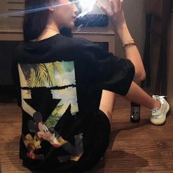 Hypeyourbeast OFF-WHITE Disney Spring X Summer Mickey With Pluto Tee Shirt 'BLACK' T-Shirts