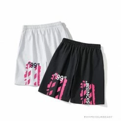 Hypeyourbeast OFF-WHITE 99 X Pink Arrow Shorts 'BLACK' 17 Hypeyourbeast OFF-WHITE 99 X Pink Arrow Shorts 'BLACK'