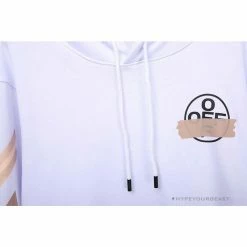 Hypeyourbeast OFF-WHITE Rubber Strip Arrow Hoodie 'WHITE' Hoodies & Jackets