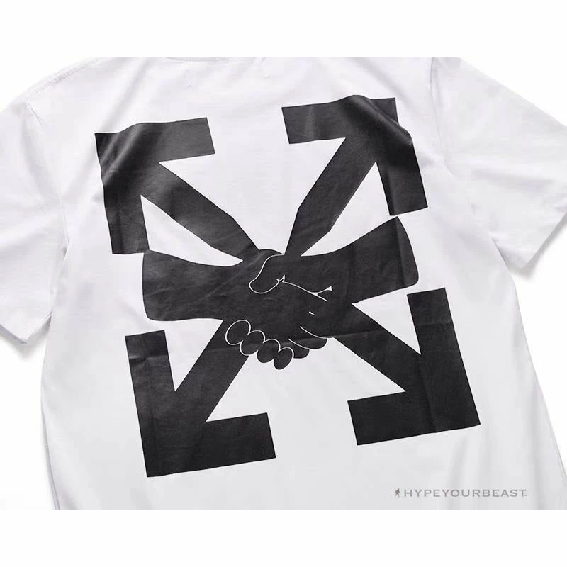 Hypeyourbeast OFF-WHITE Hand Shake Tee Shirt 'WHITE' T-Shirts 10 Hypeyourbeast OFF-WHITE Hand Shake Tee Shirt 'WHITE' T-Shirts