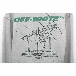 Hypeyourbeast Hoodies & Jackets OFF-WHITE Hand-Painted Utility Pole Worker Hoodie 'GREY'