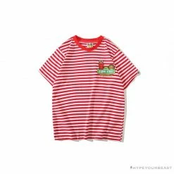 Hypeyourbeast BAPE Baby Milo Sesame Street Striped Tee Shirt'RED'
