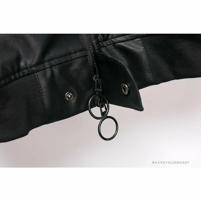 Hypeyourbeast OFF-WHITE 20FW New Logo Hooded Leather Jacket Black Hoodies & Jackets 7 Hypeyourbeast OFF-WHITE 20FW New Logo Hooded Leather Jacket Black Hoodies & Jackets