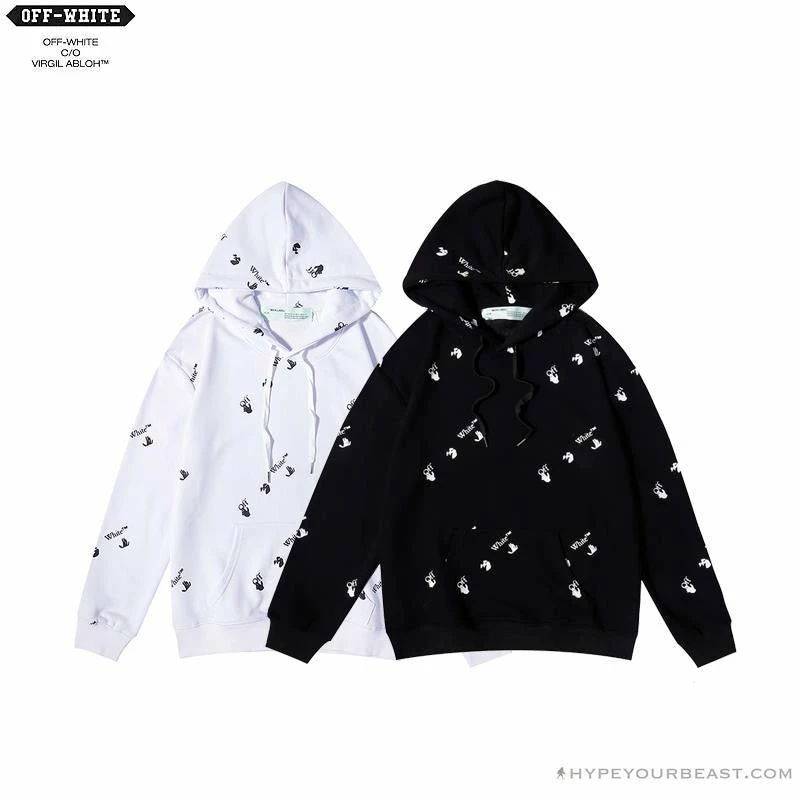 Hypeyourbeast OFF-WHITE Classic Print Hoodie 'BLACK' Hoodies & Jackets 12 Hypeyourbeast OFF-WHITE Classic Print Hoodie 'BLACK' Hoodies & Jackets