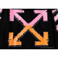 Hypeyourbeast OFF-WHITE Pink Orange Arrow Hoodie 'BLACK' Hoodies & Jackets