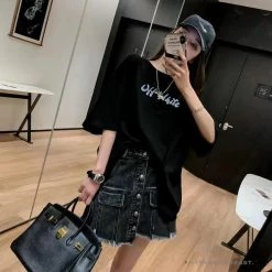 Hypeyourbeast OFF-WHITE Disney Spring X Summer Mickey Arrow Tee Shirt 'BLACK' T-Shirts