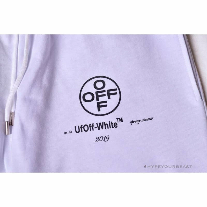 Hypeyourbeast OFF-WHITE 99 X Pink Arrow Shorts 'WHITE' Pants 4 Hypeyourbeast OFF-WHITE 99 X Pink Arrow Shorts 'WHITE' Pants