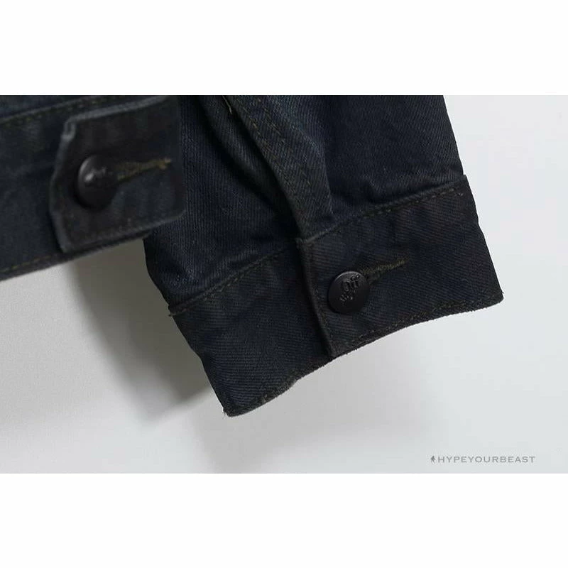 Hypeyourbeast OFF-WHITE Autumn And Winter New ️Back Blue Arrow Wash Denim Jacket Hoodies & Jackets 12 Hypeyourbeast OFF-WHITE Autumn And Winter New ️Back Blue Arrow Wash Denim Jacket Hoodies & Jackets