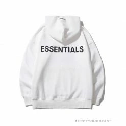 HypeYourBeast FOG Hoodie Reflective ‘ESSENTIALS’ White Hoodies & Jackets