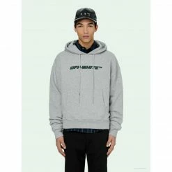 Hypeyourbeast Hoodies & Jackets OFF-WHITE Hand-Painted Utility Pole Worker Hoodie 'GREY'