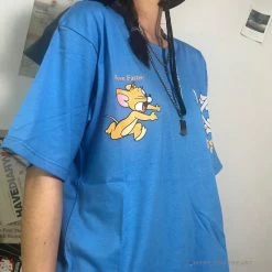 Hypeyourbeast OFF-WHITE Jerry Move Faster Tee Shirt 'BLUE'