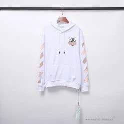 Hypeyourbeast OFF-WHITE Rubber Strip Arrow Hoodie 'WHITE' Hoodies & Jackets
