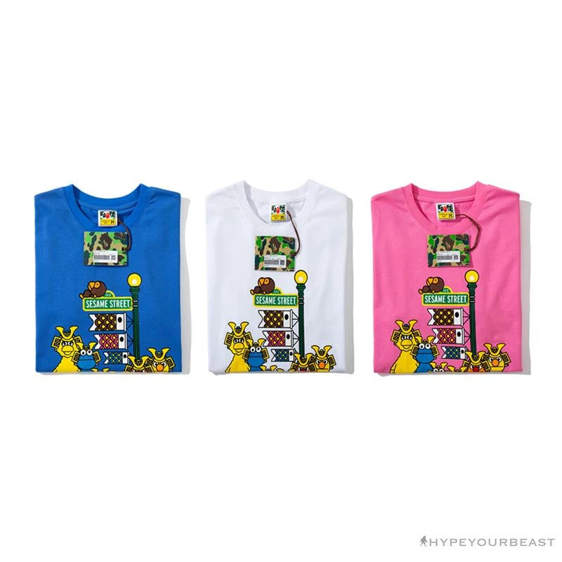 Hypeyourbeast Clothes BAPE Baby Milo Sesame Street Carp Streamer Tee Shirt 'PINK' 5 Hypeyourbeast Clothes BAPE Baby Milo Sesame Street Carp Streamer Tee Shirt 'PINK'