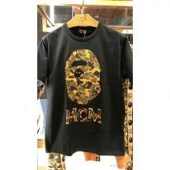 Hypeyourbeast BAPE X MCM Camouflage Ape Head Tee Shirt 'BLACK'
