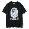 Hypeyourbeast Clothes BAPE Starry Sky Camouflage Luminous Great Ape Man Head Tee Shirt 'BLACK'