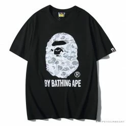 Hypeyourbeast Clothes BAPE Starry Sky Camouflage Luminous Great Ape Man Head Tee Shirt 'BLACK'