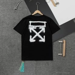 Hypeyourbeast OFF-WHITE Spray Paint Arrow Tee Shirt 'BLACK' T-Shirts