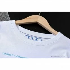 Hypeyourbeast OFF-WHITE Light Blue Marker Draw Pattern Tee Shirt 'WHITE'