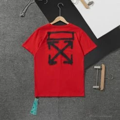 Hypeyourbeast OFF-WHITE Spray Paint Arrow Tee Shirt 'RED'