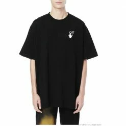 Hypeyourbeast T-Shirts OFF-WHITE Hand Shake Tee Shirt 'BLACK'