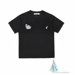 Hypeyourbeast OFF-WHITE Graffiti Letter Doraemon Tee Shirt ' BLACK' T-Shirts