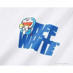 Hypeyourbeast OFF-WHITE Doraemon Stereo Arrow Tee Shirt WHITE T-Shirts