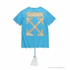 Hypeyourbeast OFF-WHITE Explosive Strip Basic Arrow Tee Shirt 'BLUE' T-Shirts