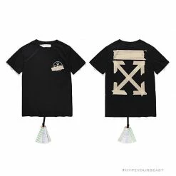 Hypeyourbeast OFF-WHITE Explosive Strip Basic Arrow Tee Shirt 'BLACK'