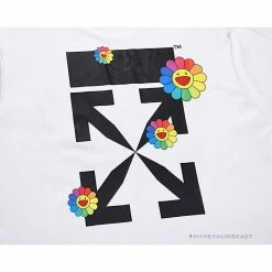 Hypeyourbeast T-Shirts OFF-WHITE Takashi Murakami Sunflower Tee Shirt 'WHITE'