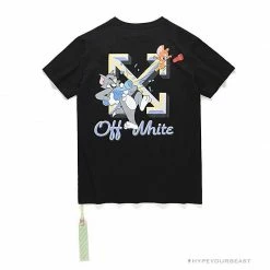 Hypeyourbeast OFF-WHITE Summer Tom And Jerry Print Tee Shirt 'BLACK' T-Shirts