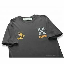 Hypeyourbeast OFF-WHITE Jerry Move Faster Tee Shirt 'GREY'