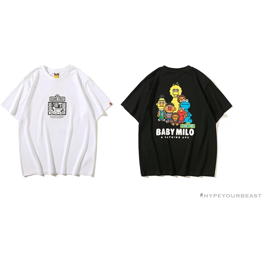 Hypeyourbeast BAPE Baby Milo Sesame Street Plain Tee Shirt 'WHITE' Clothes 5 Hypeyourbeast BAPE Baby Milo Sesame Street Plain Tee Shirt 'WHITE' Clothes