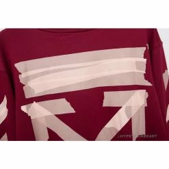 Hypeyourbeast OFF-WHITE Rubber Strip Arrow Long Sleeve Shirt 'WINE RED' Shirts 19 Hypeyourbeast OFF-WHITE Rubber Strip Arrow Long Sleeve Shirt 'WINE RED' Shirts