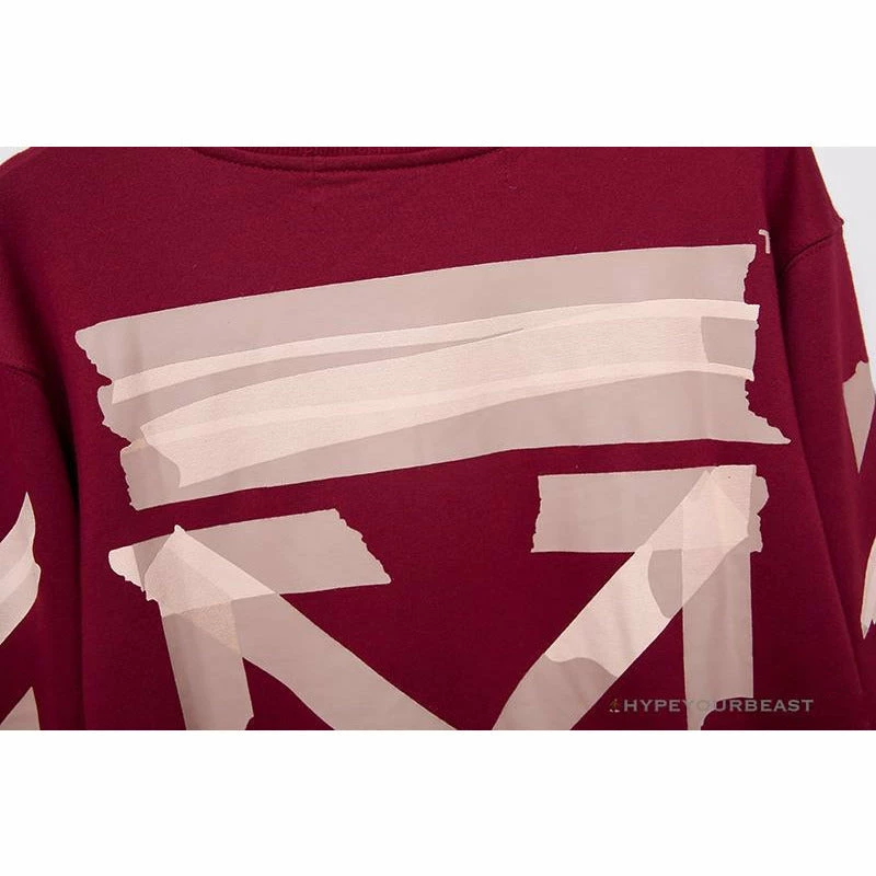 Hypeyourbeast OFF-WHITE Rubber Strip Arrow Long Sleeve Shirt 'WINE RED' Shirts 6 Hypeyourbeast OFF-WHITE Rubber Strip Arrow Long Sleeve Shirt 'WINE RED' Shirts